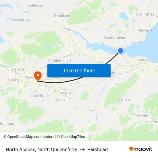 North Access, North Queensferry to Parkhead map