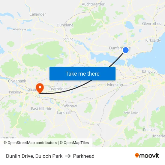Dunlin Drive, Duloch Park to Parkhead map