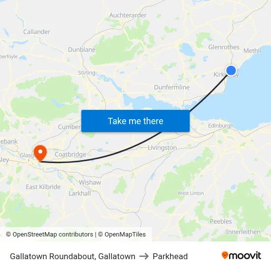 Gallatown Roundabout, Gallatown to Parkhead map