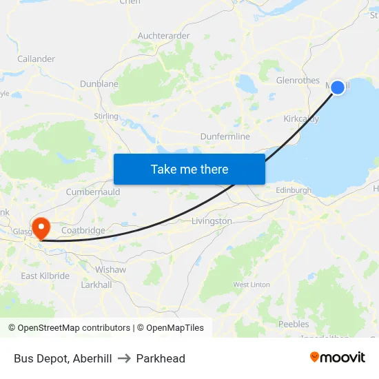 Bus Depot, Aberhill to Parkhead map