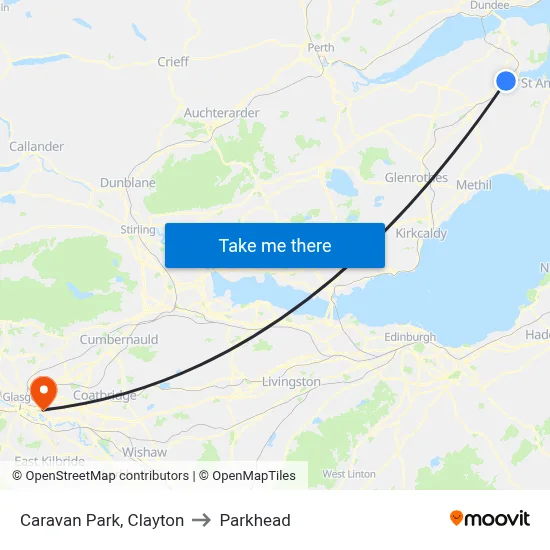 Caravan Park, Clayton to Parkhead map