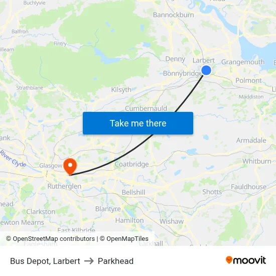 Bus Depot, Larbert to Parkhead map