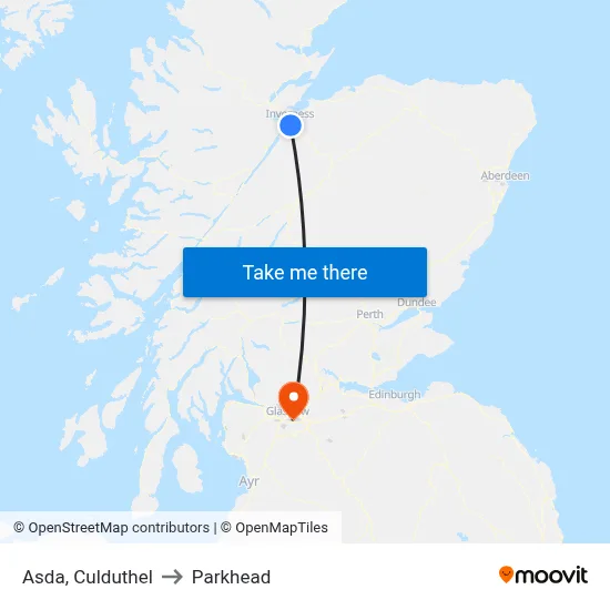 Asda, Culduthel to Parkhead map