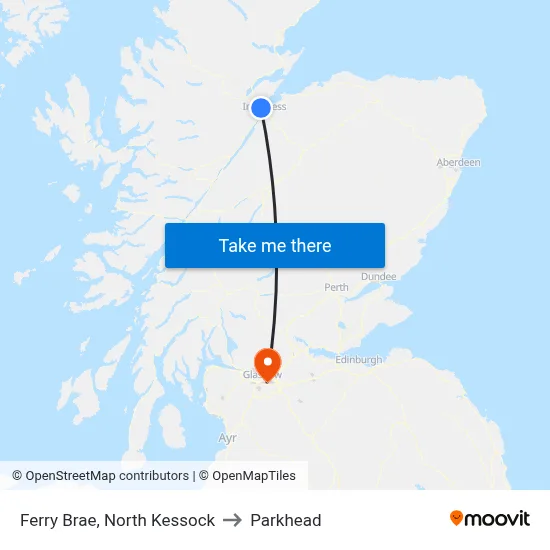 Ferry Brae, North Kessock to Parkhead map