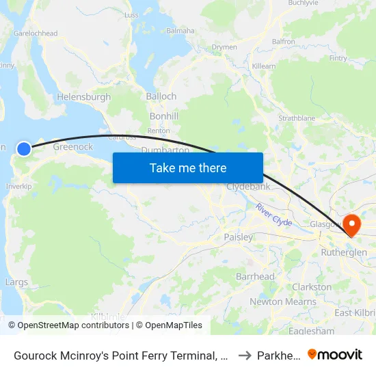 Gourock Mcinroy's Point Ferry Terminal, Levan to Parkhead map