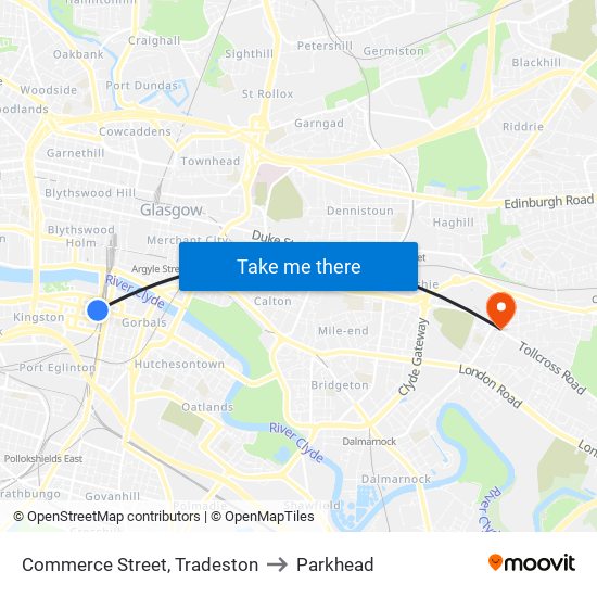 Commerce Street, Tradeston to Parkhead map