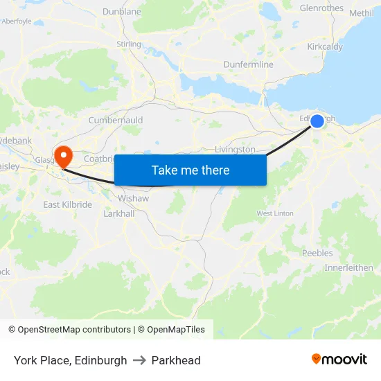 York Place, Edinburgh to Parkhead map