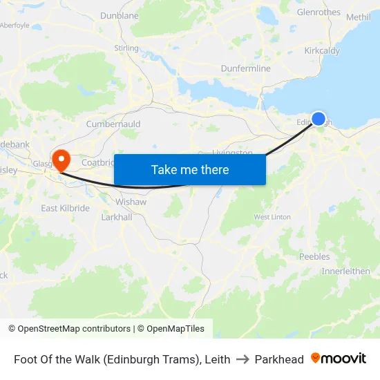 Foot Of the Walk (Edinburgh Trams), Leith to Parkhead map