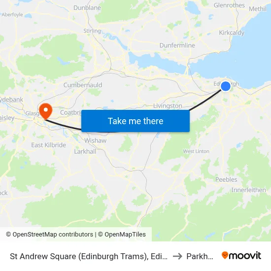 St Andrew Square (Edinburgh Trams), Edinburgh to Parkhead map