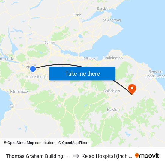 Thomas Graham Building, Glasgow to Kelso Hospital (Inch Hosp.) map