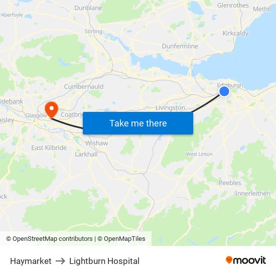 Haymarket to Lightburn Hospital map