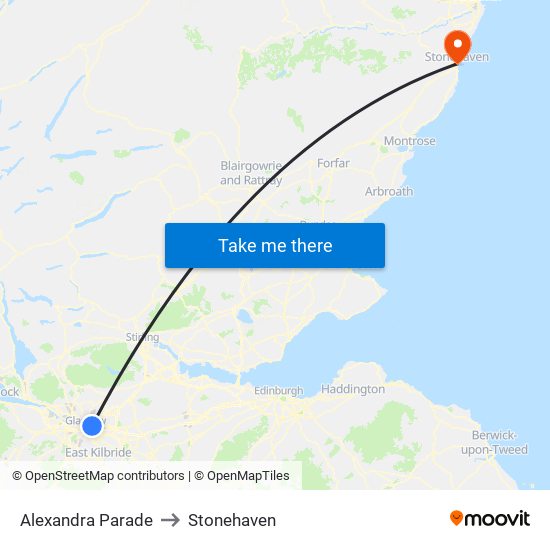 Alexandra Parade to Stonehaven map