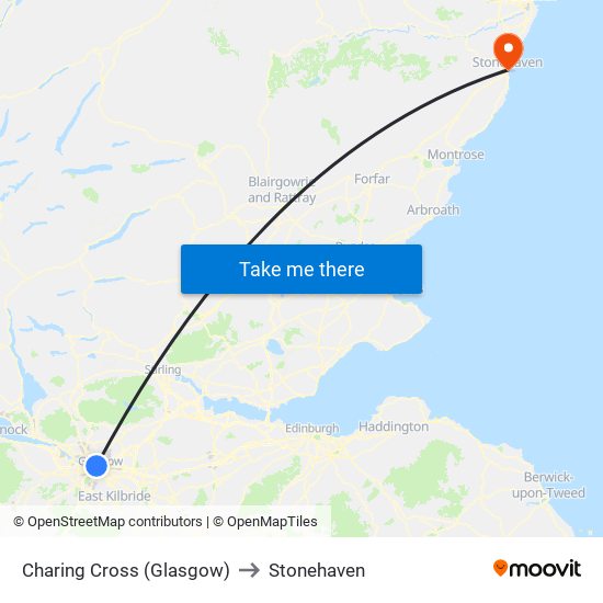 Charing Cross (Glasgow) to Stonehaven map