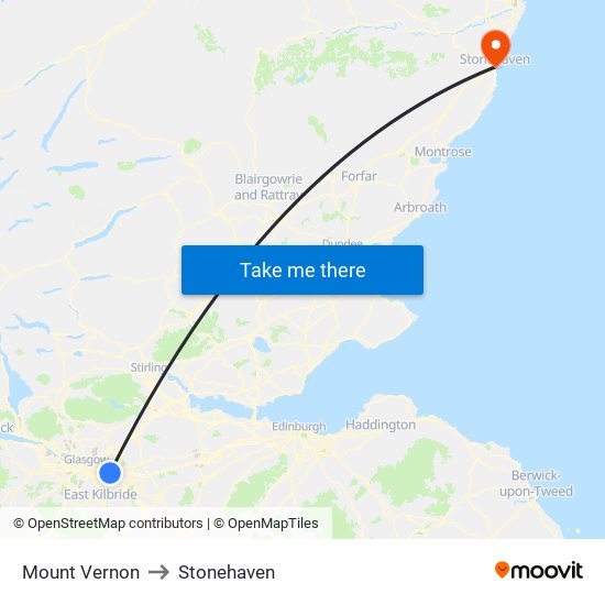 Mount Vernon to Stonehaven map