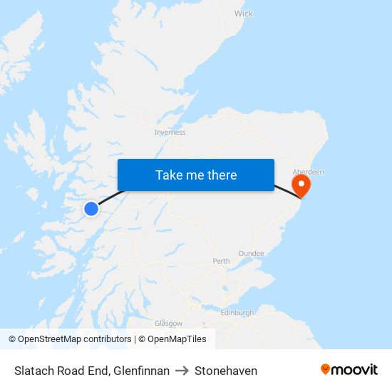 Slatach Road End, Glenfinnan to Stonehaven map