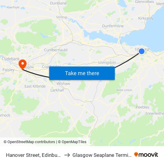 Hanover Street, Edinburgh to Glasgow Seaplane Terminal map