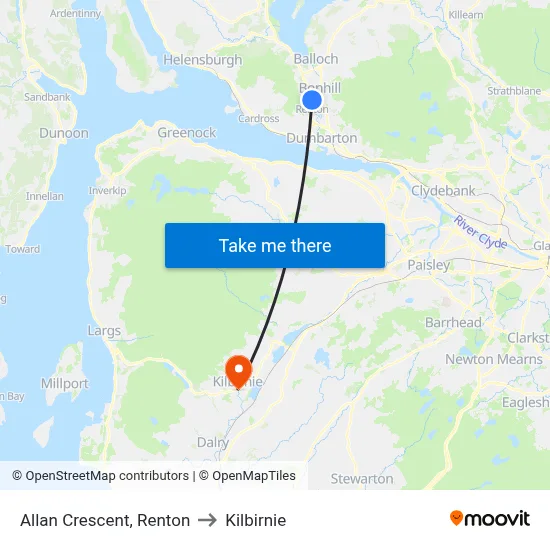 Allan Crescent, Renton to Kilbirnie map