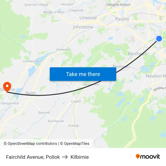 Fairchild Avenue, Pollok to Kilbirnie map