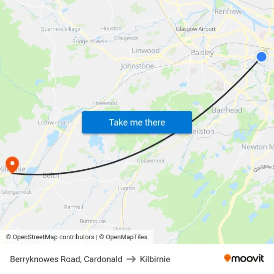 Berryknowes Road, Cardonald to Kilbirnie map