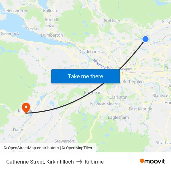 Catherine Street, Kirkintilloch to Kilbirnie map
