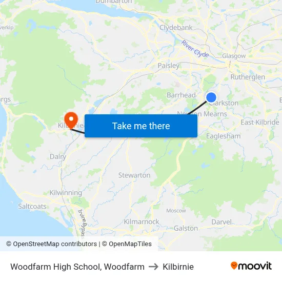 Woodfarm High School, Woodfarm to Kilbirnie map