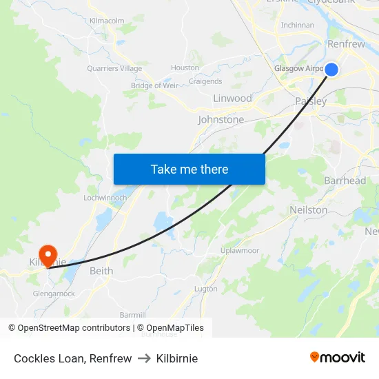 Cockles Loan, Renfrew to Kilbirnie map