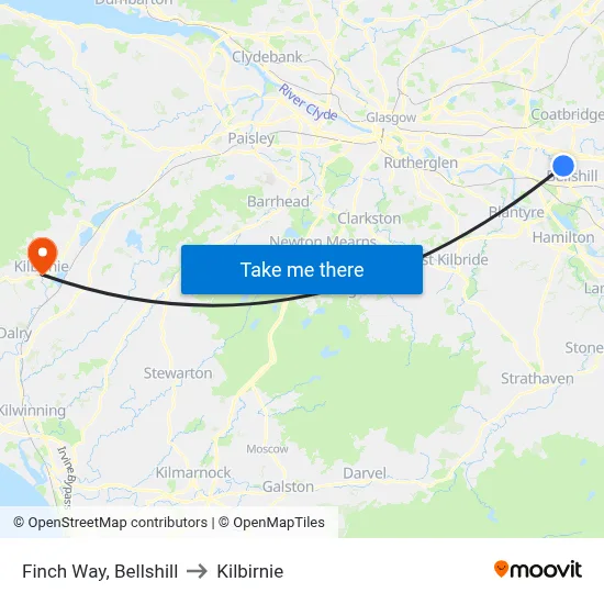 Finch Way, Bellshill to Kilbirnie map