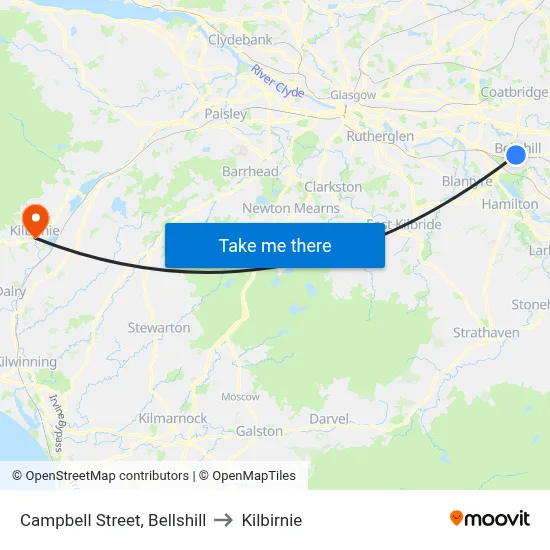 Campbell Street, Bellshill to Kilbirnie map