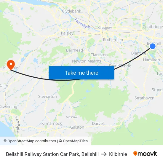 Bellshill Railway Station Car Park, Bellshill to Kilbirnie map