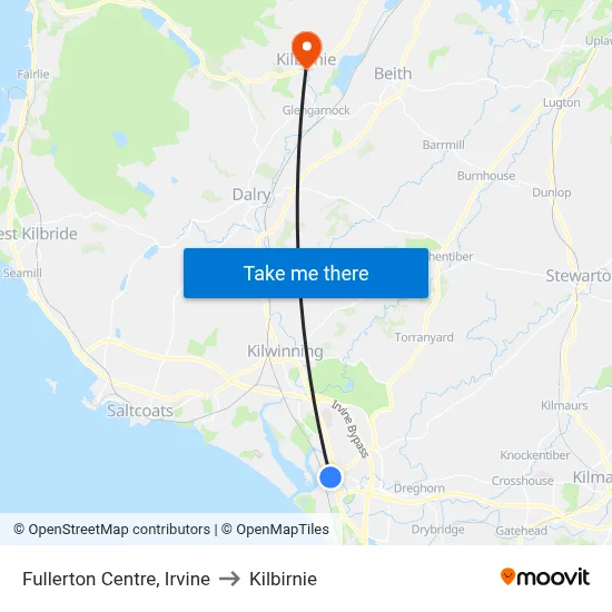 Fullerton Centre, Irvine to Kilbirnie map