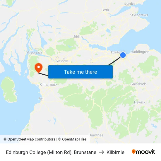 Edinburgh College (Milton Rd), Brunstane to Kilbirnie map