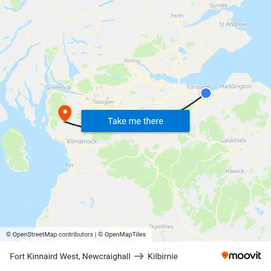 Fort Kinnaird West, Newcraighall to Kilbirnie map