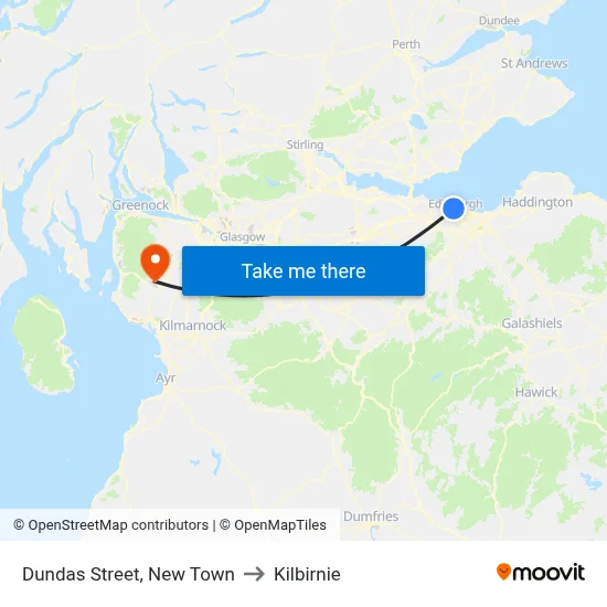 Dundas Street, New Town to Kilbirnie map