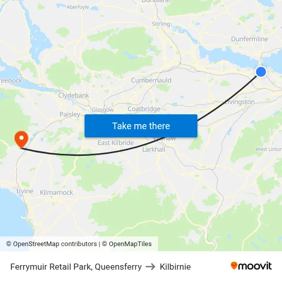 Ferrymuir Retail Park, Queensferry to Kilbirnie map