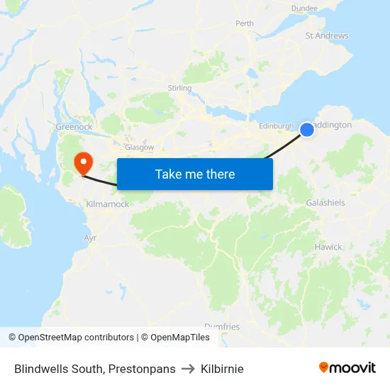 Blindwells South, Prestonpans to Kilbirnie map