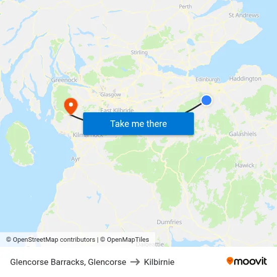 Glencorse Barracks, Glencorse to Kilbirnie map
