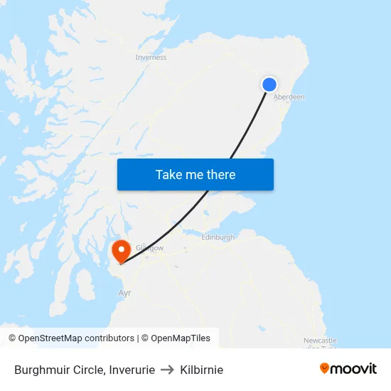 Burghmuir Circle, Inverurie to Kilbirnie map