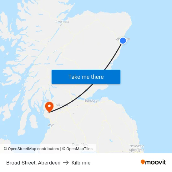 Broad Street, Aberdeen to Kilbirnie map