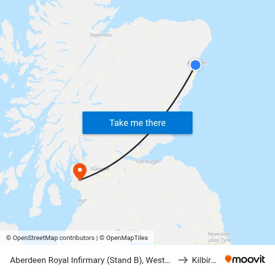 Aberdeen Royal Infirmary (Stand B), Westburn to Kilbirnie map
