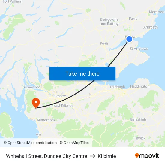 Whitehall Street, Dundee City Centre to Kilbirnie map