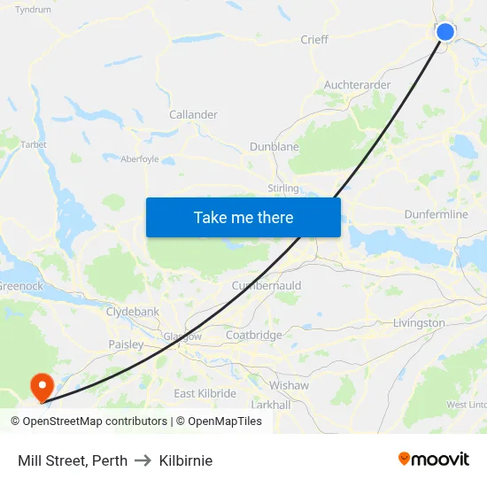 Mill Street, Perth to Kilbirnie map