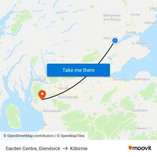 Garden Centre, Glendoick to Kilbirnie map