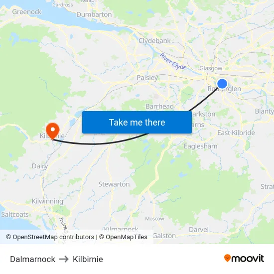 Dalmarnock to Kilbirnie map