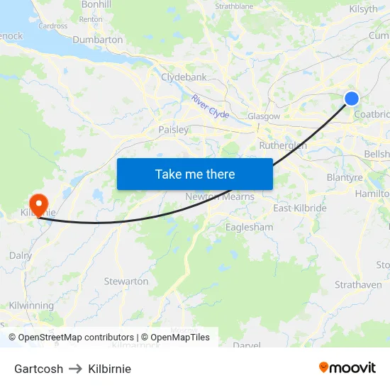 Gartcosh to Kilbirnie map