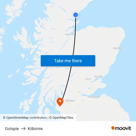 Golspie to Kilbirnie map