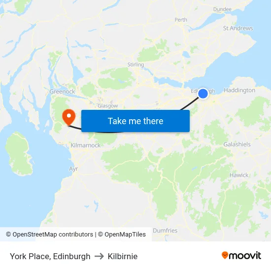 York Place, Edinburgh to Kilbirnie map