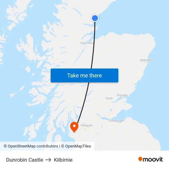 Dunrobin Castle to Kilbirnie map