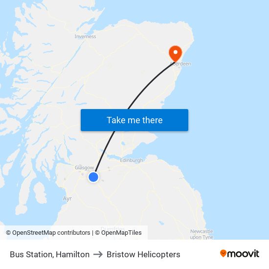 Bus Station, Hamilton to Bristow Helicopters map