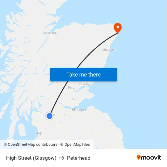 High Street (Glasgow) to Peterhead map