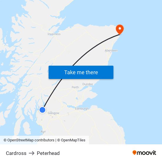 Cardross to Peterhead map